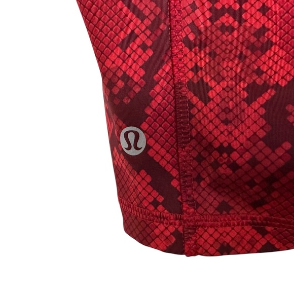 Lululemon Womens What The Sport Short Sz 4 Mini Ziggy Snake Red Tide Cranberry - Picture 9 of 10